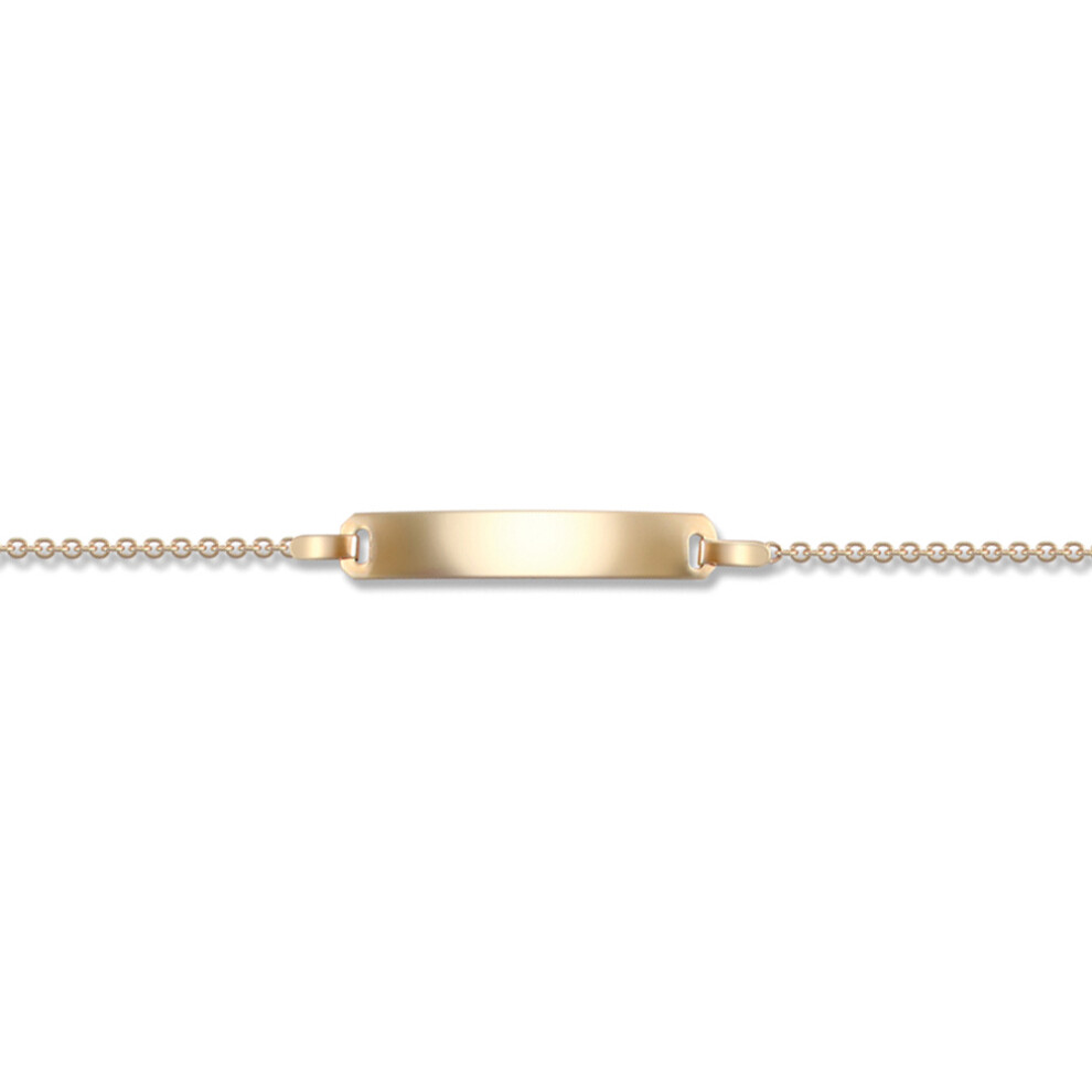 Jewelco London Kids Solid 9ct Yellow Gold Trace Link 1.8mm Gauge Identity ID Bracelet, 6 inch - JID034-6