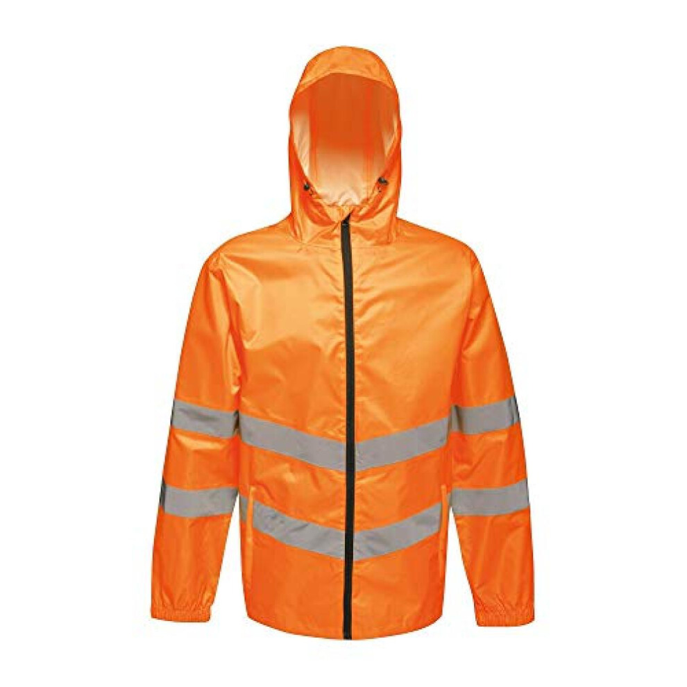 (L, Orange) Regatta Unisex Hi Vis Pro Packaway Reflective Work Jacket