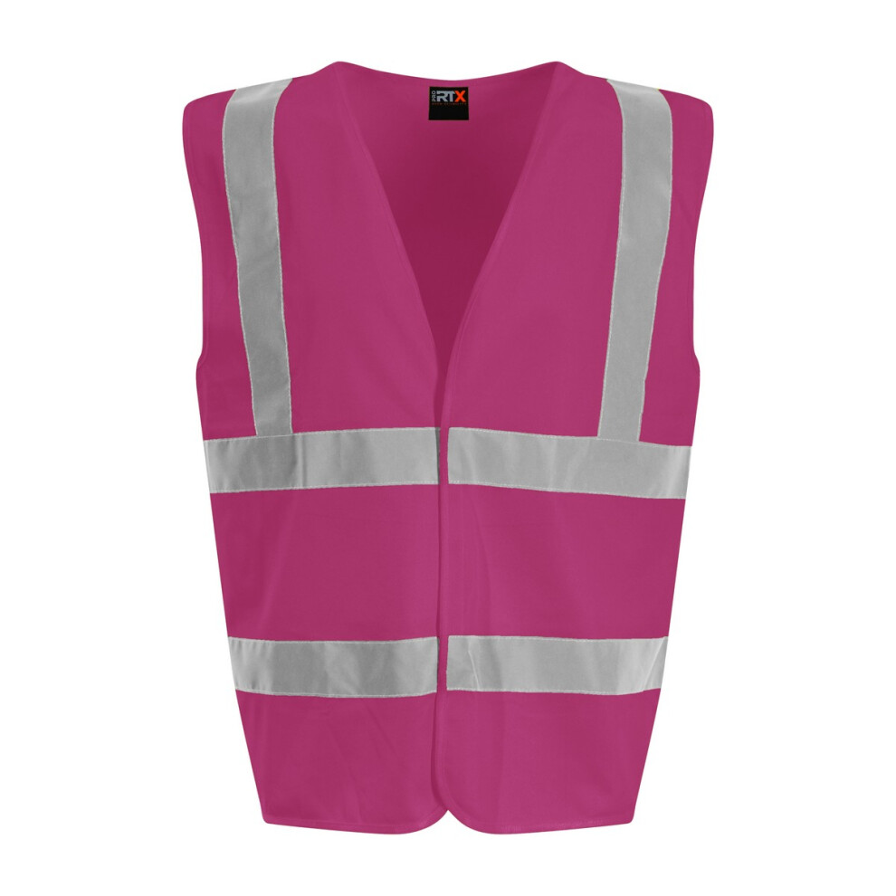 (S, Raspberry) PRO RTX Unisex Adult Sleeveless Hi-Vis Vest-image-OPC-P86Y5WD-NEW