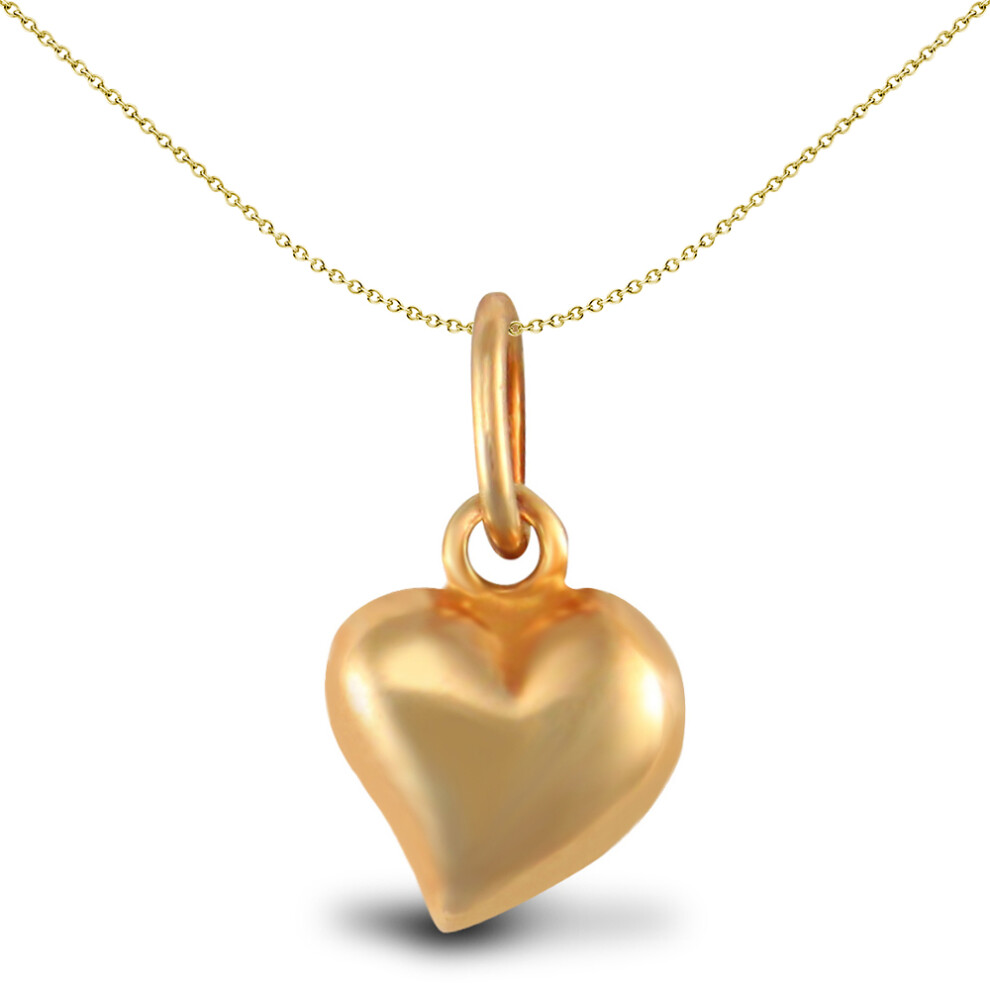 9ct Gold  Love Heart Charm Pendant - JPC221