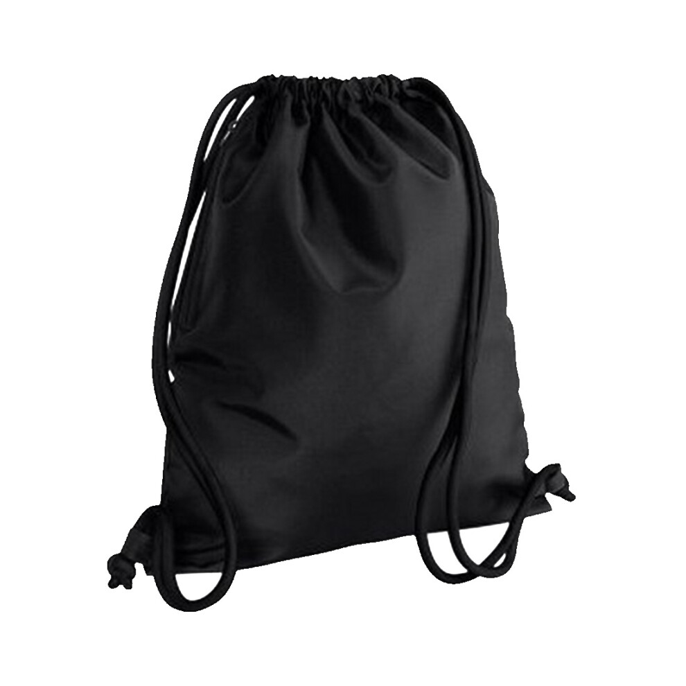 (One Size, Black/Black) Bagbase Icon Drawstring Bag/Gymsac