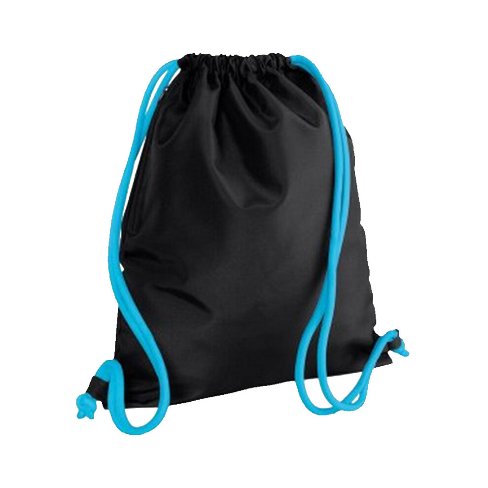 Bagbase Unisex Blue,Black (One Size, Black/Surf Blue) Icon Drawstring Bag/Gymsac