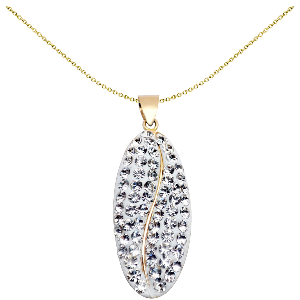 9ct Gold  Crystal Coffee Bean Charm Pendant - JPD530