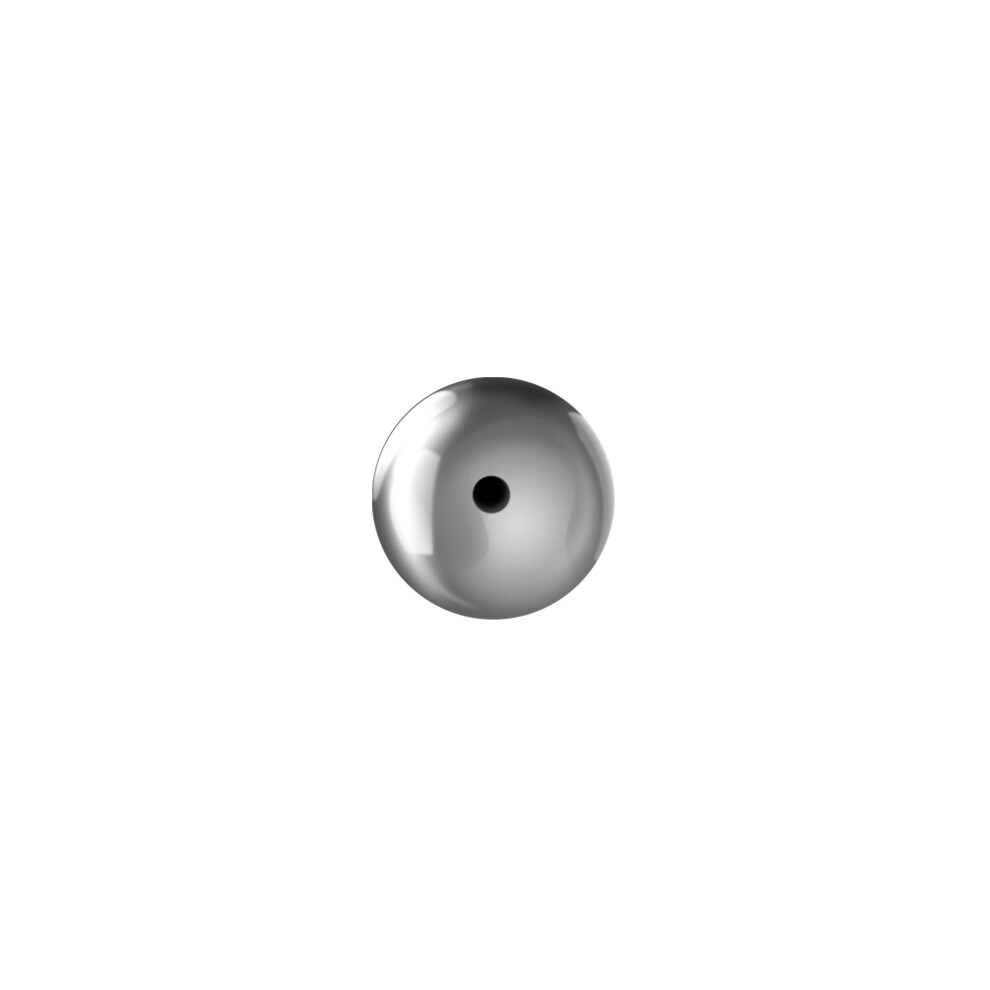 Jewelco London 9ct White Gold Banana Belly Bar Fastening Ball Bead 5mm - JBJ101-Ball
