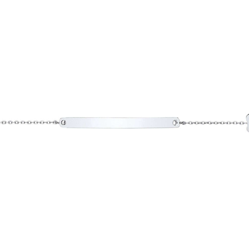 Jewelco London Ladies Sterling Silver Infinity Love Heart ID Identity Bracelet 7mm - GVB379