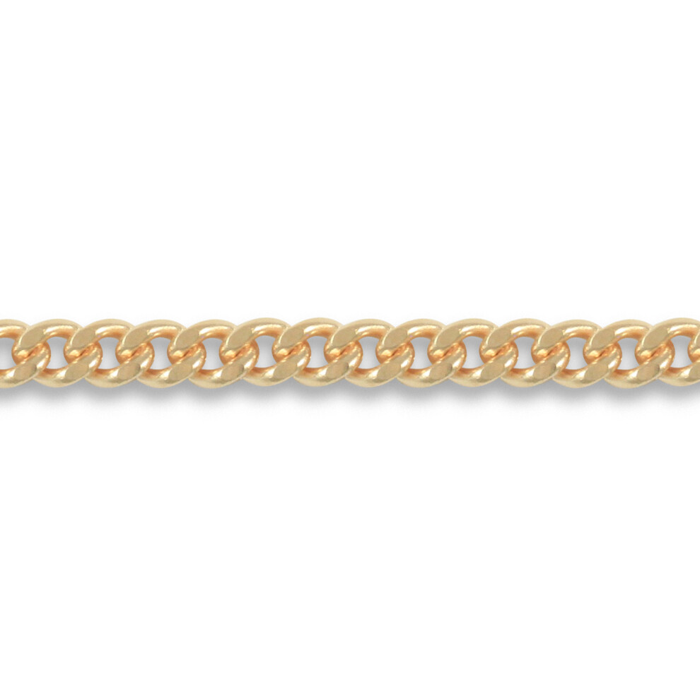 (24) Jewelco London Unisex Solid 9ct Yellow Gold Diamond Cut Curb 2.8mm Gauge Pendant Chain Necklace