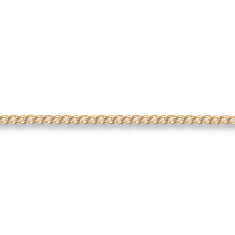 (16) Jewelco London Unisex Solid 9ct Yellow Gold Diamond Cut Curb 1.1mm Gauge Pendant Chain Necklace
