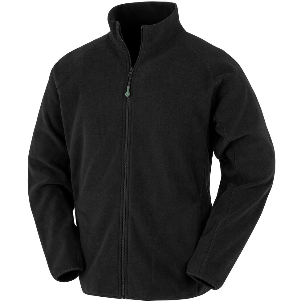 (4XL, Black) Result Genuine Recycled Mens Microfleece Jacket