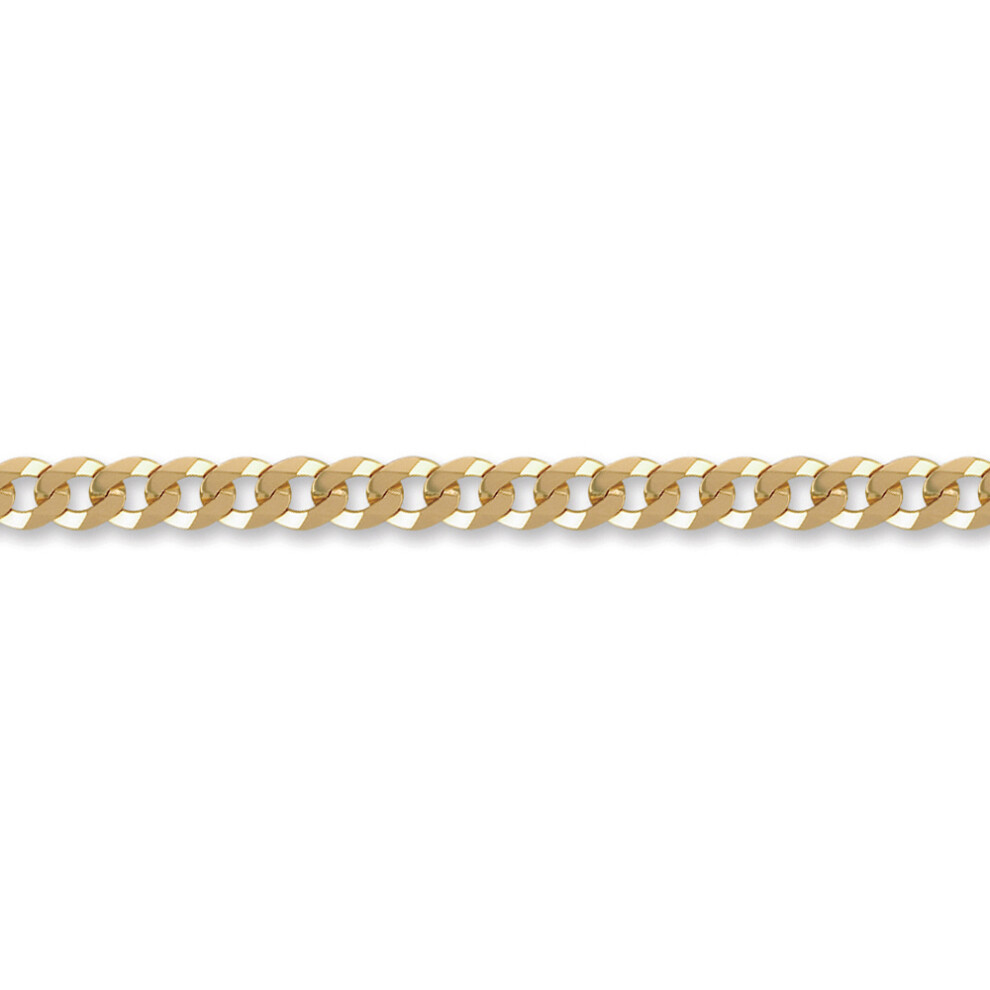 (16) Jewelco London Unisex Solid 9ct Yellow Gold Flat Curb 6.2mm Gauge Chain Necklace