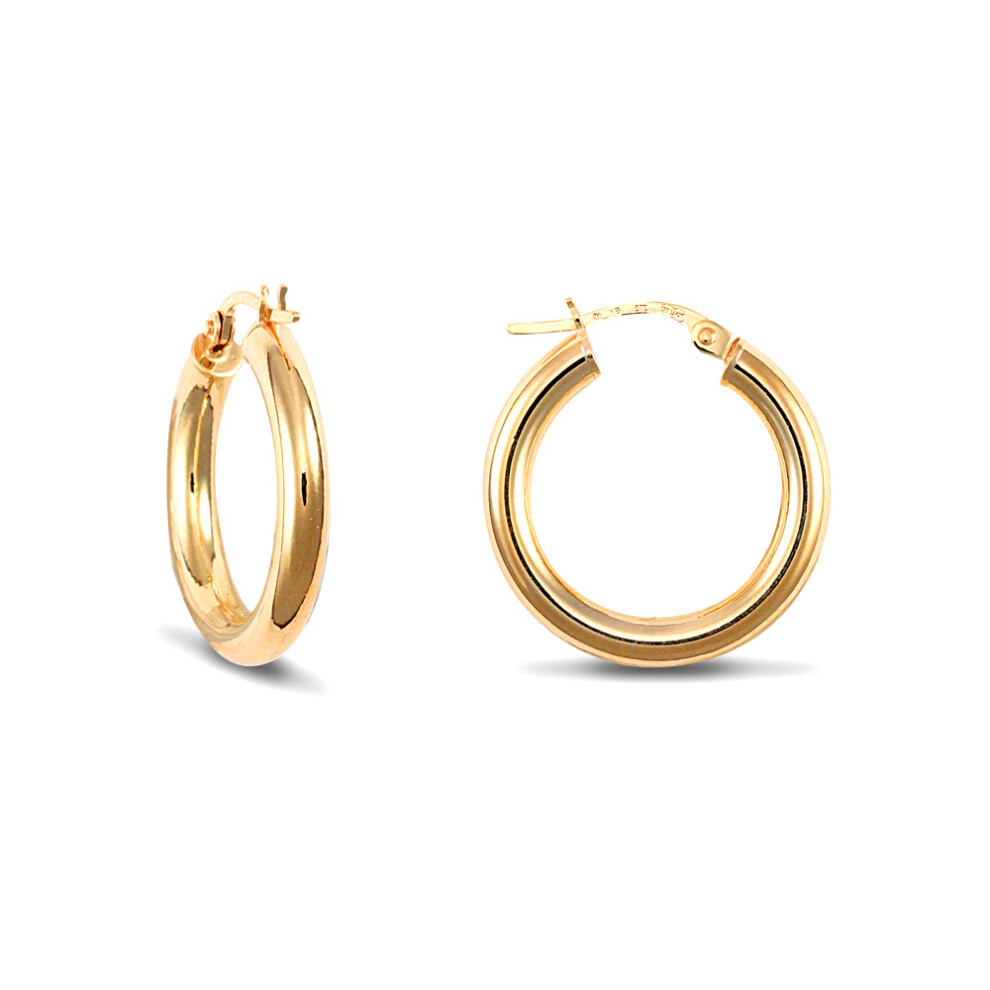 9ct Gold  Polished 3mm Hoop Earrings 20mm - JER178