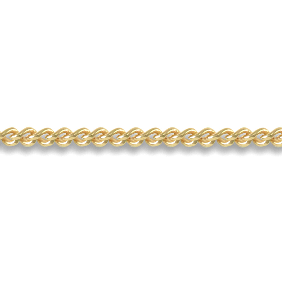 (20) Jewelco London Unisex Solid 18ct Yellow Gold Curb 1.8mm Gauge Pendant Chain Necklace