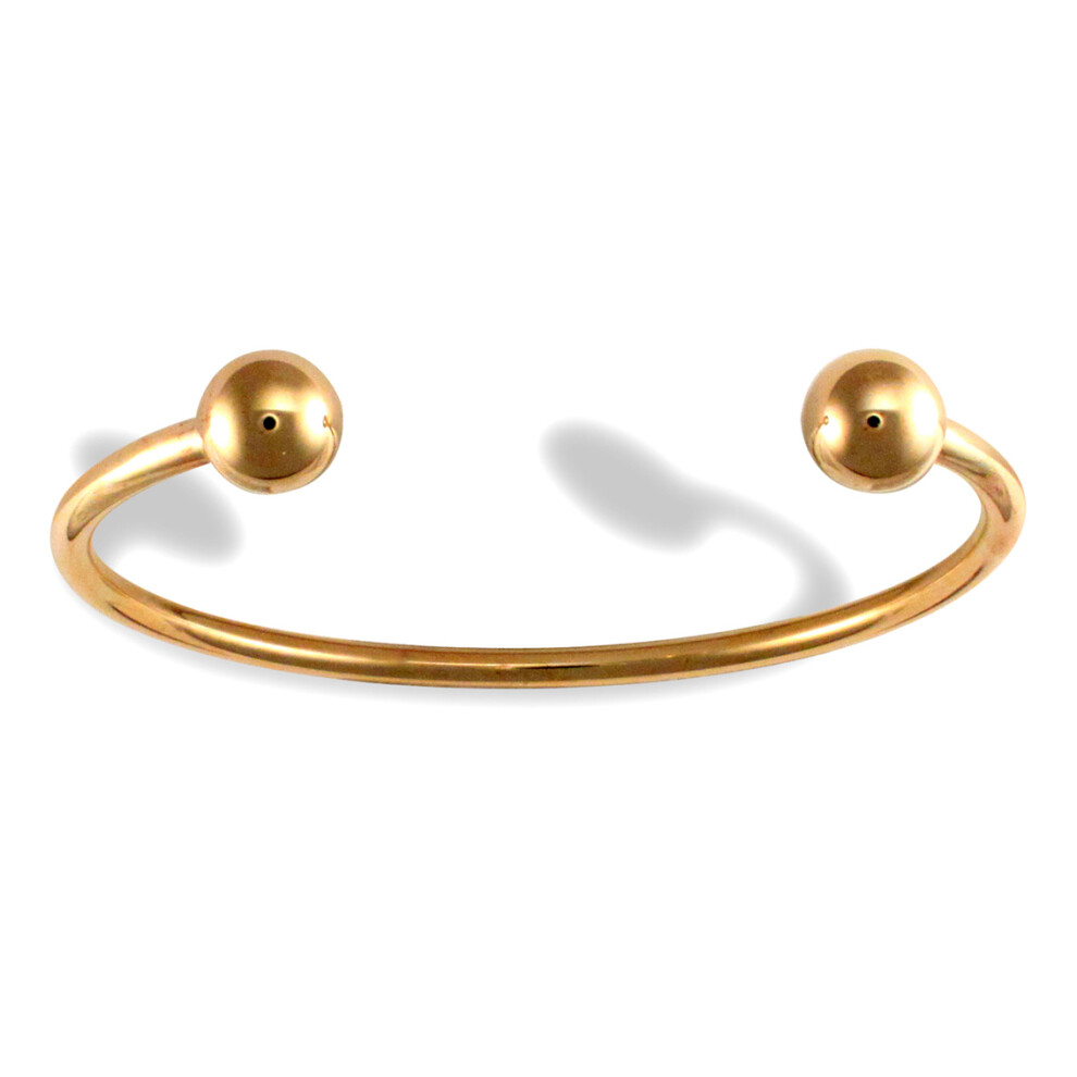 Jewelco London Men's Solid 9ct Yellow Gold Torque 3.5mm Bangle Bracelet - JBG103