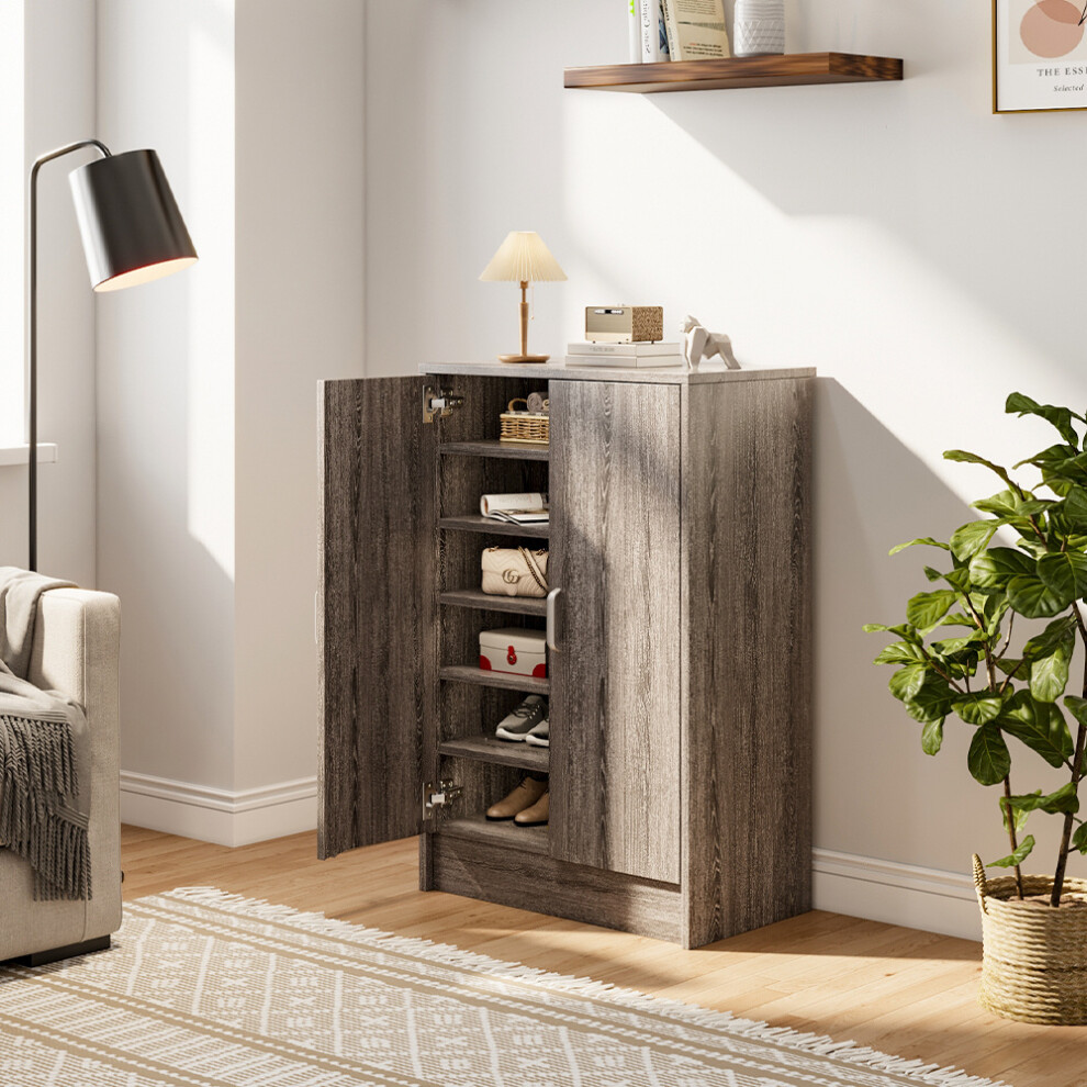 6-Tier Wood Grain Shoe Cabinet