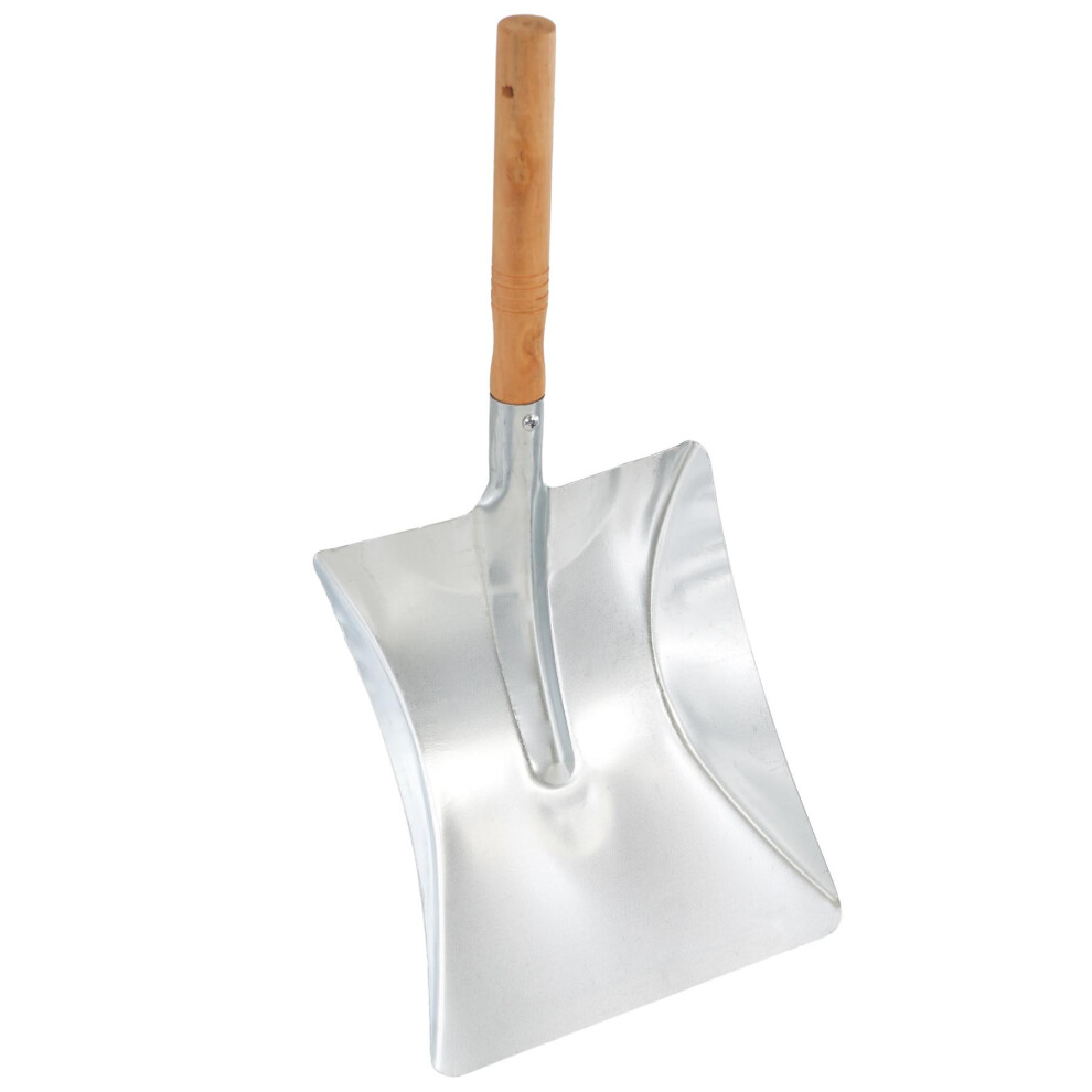 GEEZY Sturdy Coal Shovel, Wooden Heat-Resistant Handle, 8" Zinc-Plated Metal Head