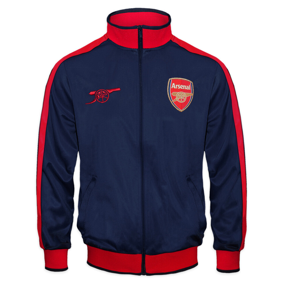 (Navy Blue, 12-13 Years) Arsenal FC Boys Jacket Track Top Retro Kids OFFICIAL Football Gift