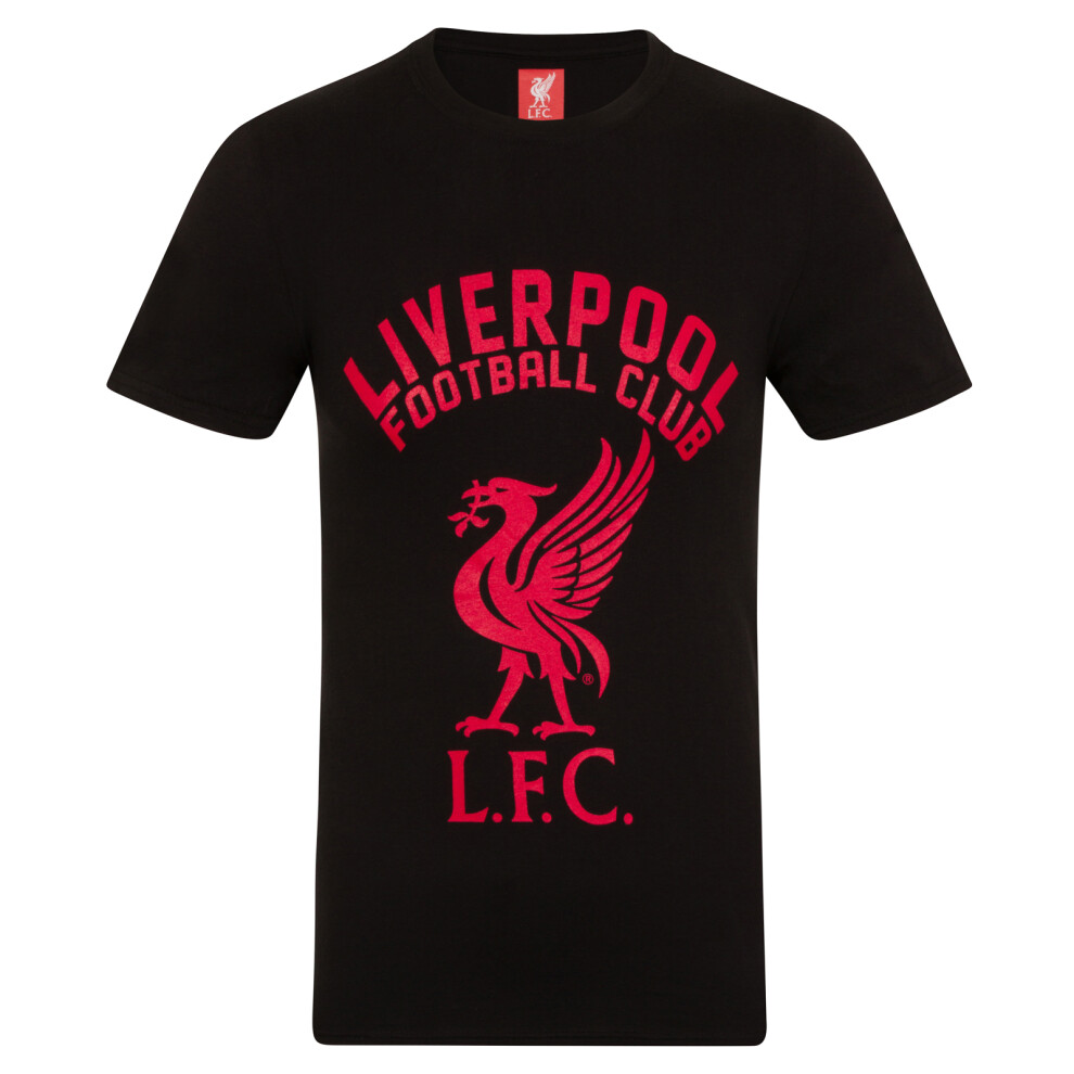 (Black, Medium) Liverpool FC Official Football Gift Mens Graphic T-Shirt