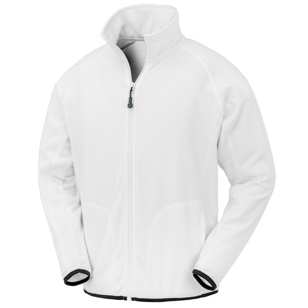 (XL, White) Result Genuine Recycled Mens Fleece Jacket