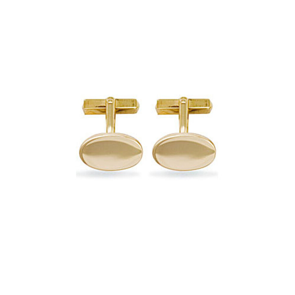 9ct Gold  Heavyweight Oval Swivel Back Cufflinks - JCL001