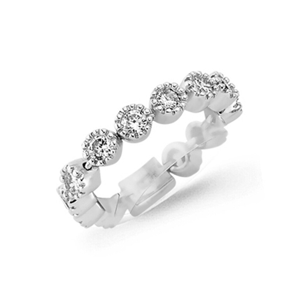 Sterling Silver CZ Flexible "Finger Bracelet" Eternity Ring - GVR632