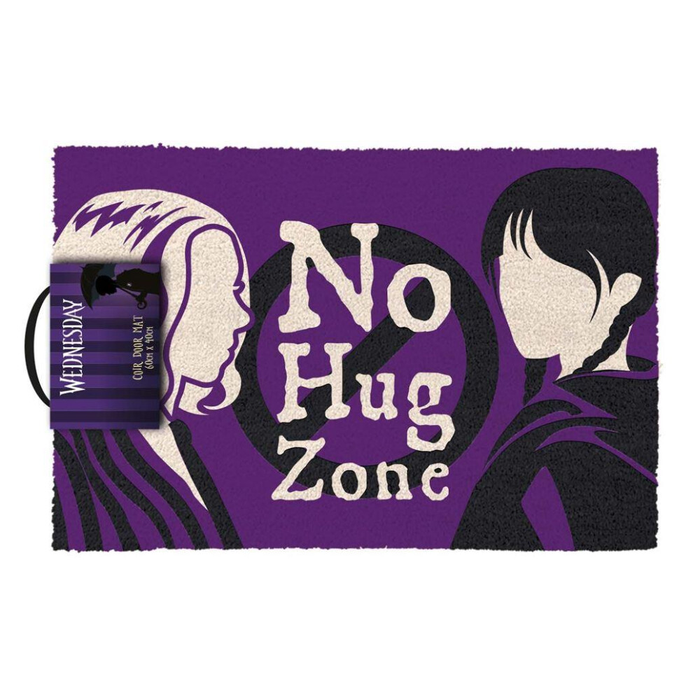 Wednesday No Hug Zone Door Mat