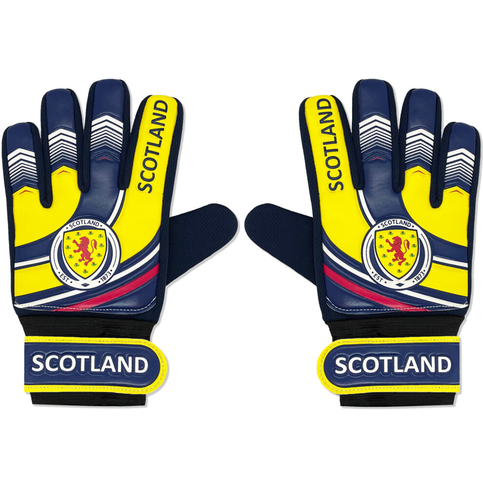 (Youths: 10-16yrs) Scotland Boys Gloves Goalie Goalkeeper Kids Youths OFFICIAL Football Gift