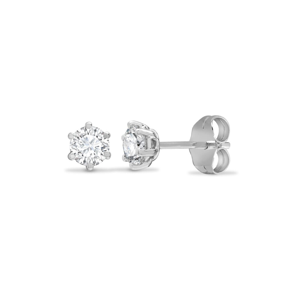 Jewelco London Sterling Silver Cubic Zirconia 3mm studs Stud Earrings - AES050