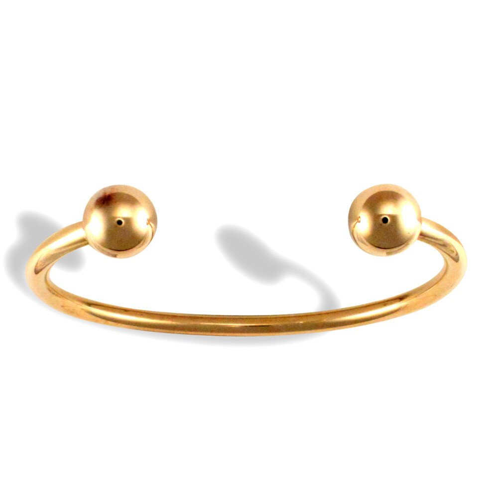 Jewelco London Ladies Solid 9ct Yellow Gold Torque 3.5mm Bangle Bracelet - JBG091