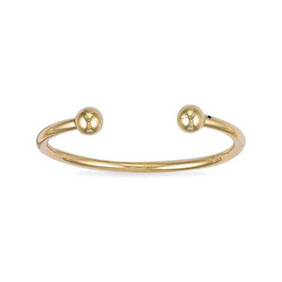 Jewelco London 9ct Solid Gold wire men's 4.5mm premium weight Torque Bangle - JBG105