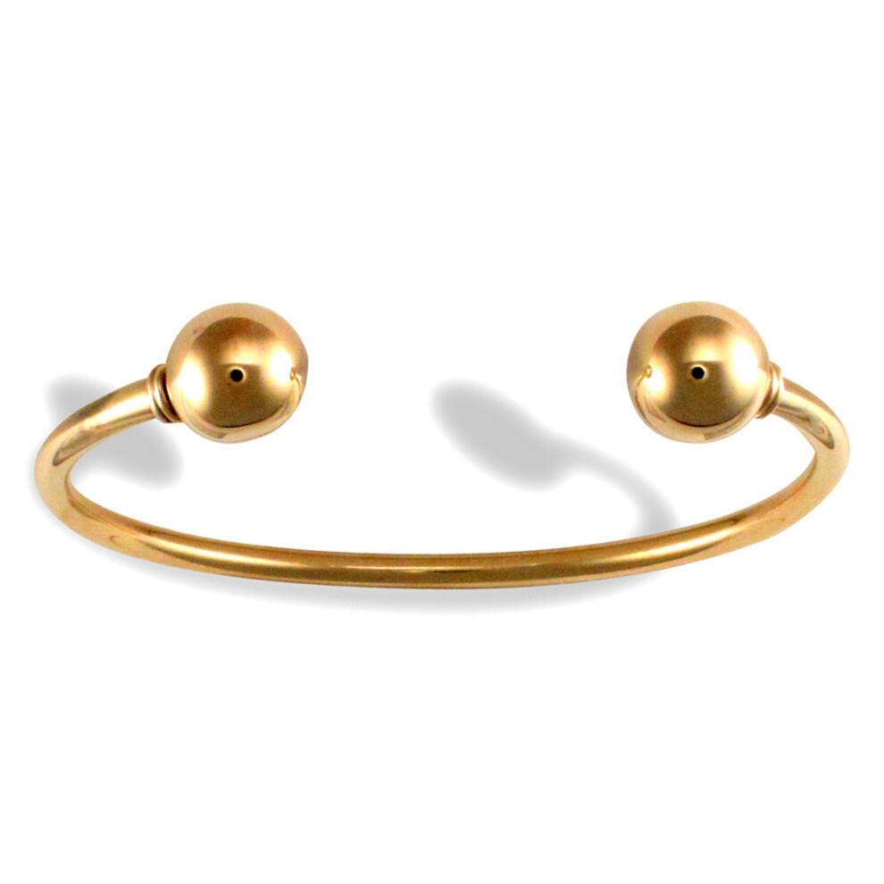 Jewelco London Ladies Solid 9ct Yellow Gold Torque 3mm Bangle Bracelet - JBG090