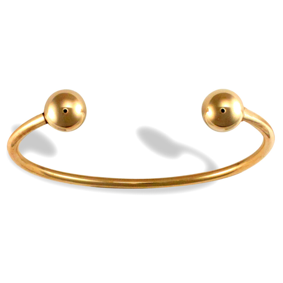 Jewelco London Men's Solid 9ct Yellow Gold Torque 3mm Bangle Bracelet - JBG102