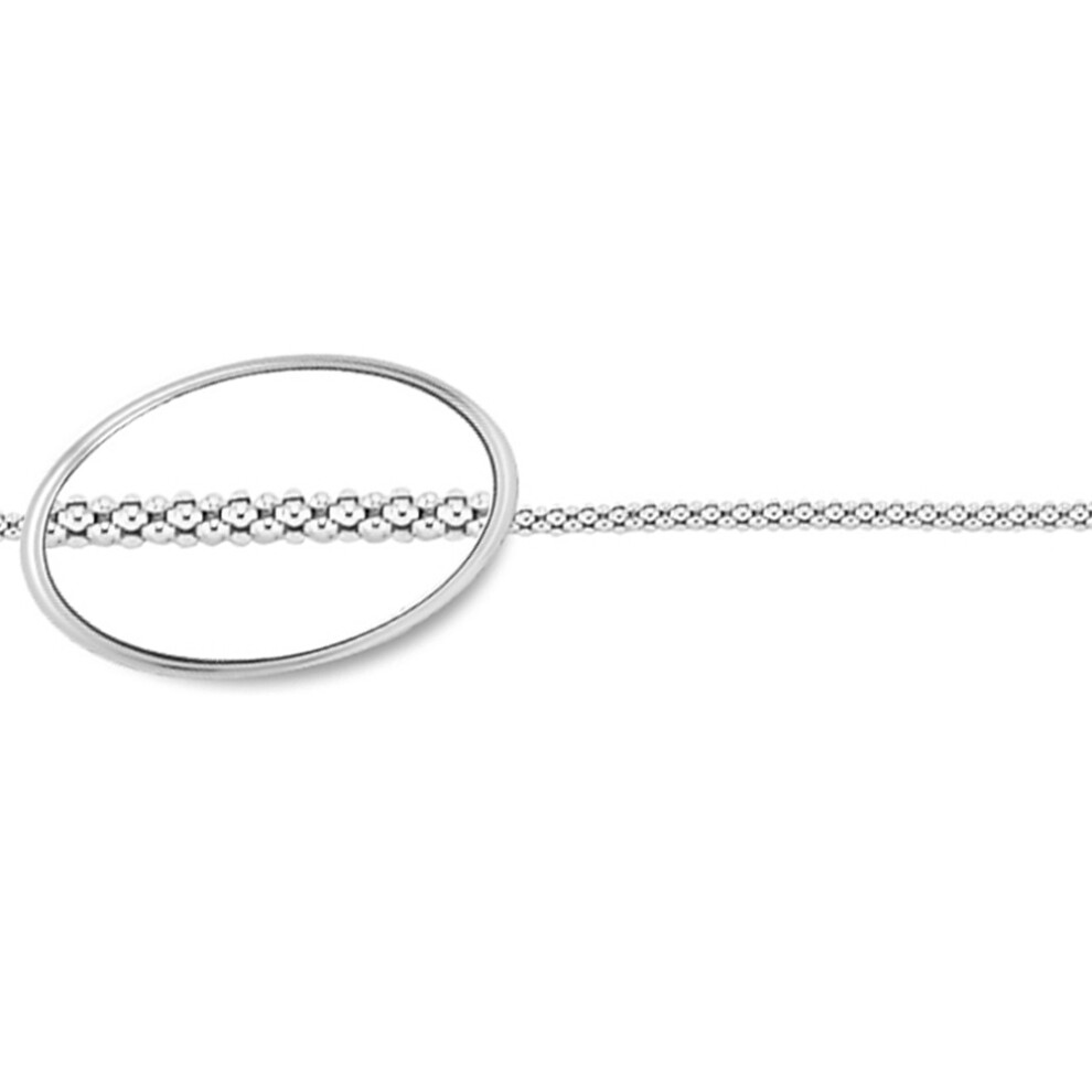 Jewelco London Unisex Sterling Silver Popcorn Pendant Chain Necklace 1.8mm 18 inch - GVCH29