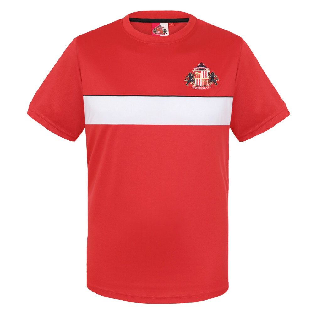 (Red, 8-9 Years) Sunderland AFC Boys T-Shirt Poly Training Kit Kids OFFICIAL Football Gift