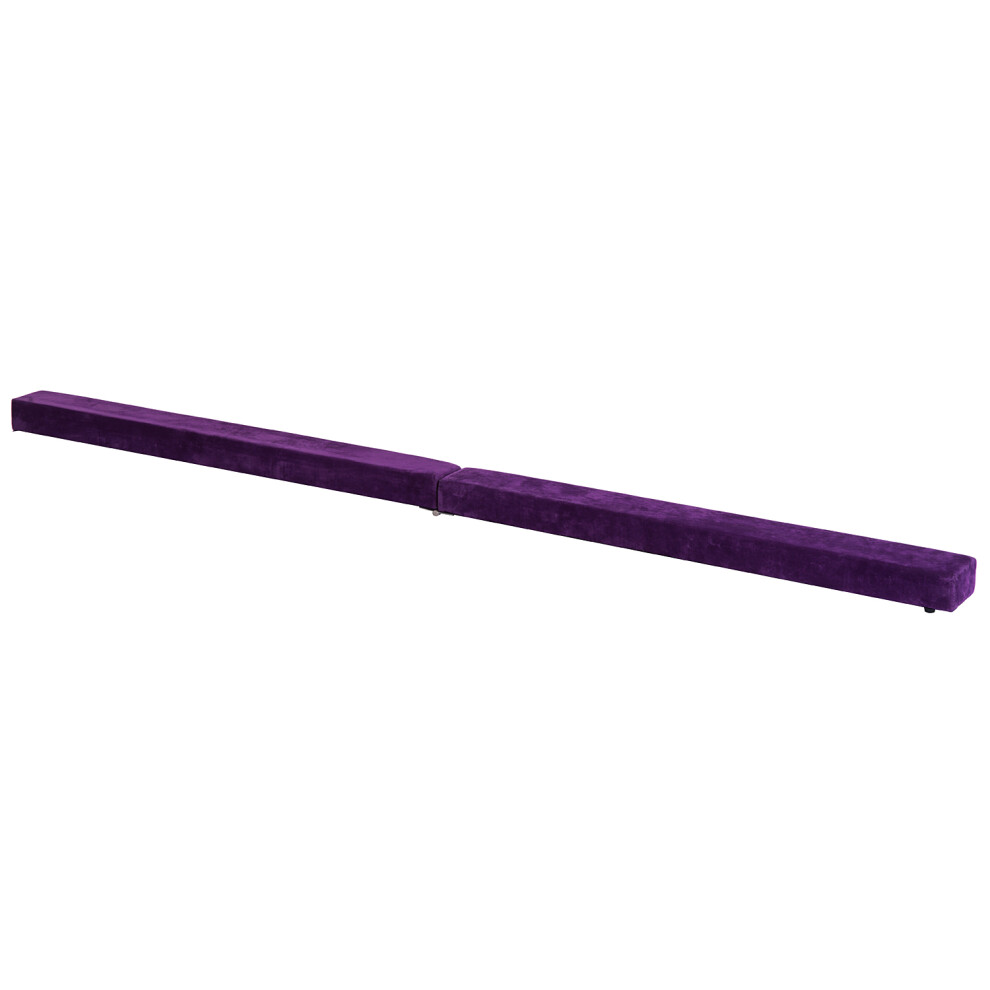 HOMCOM Balance Beam Trainer Fold Performance Gymnastics Suede Purple 2.1M Home