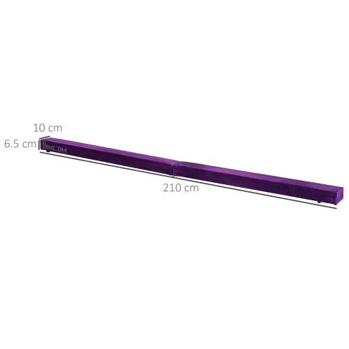 Homcom HOMCOM 2.1m Balance Beam Trainer Fold Performance Gymnastics, Purple 1