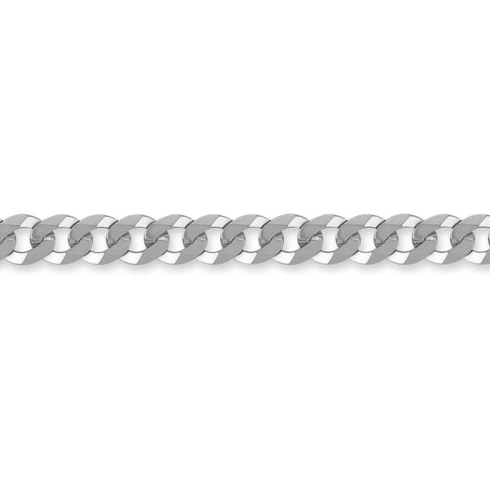 Jewelco London Sterling Silver 7mm Gauge Chain Curb Bracelet - 7.5 inch Ladies - ACN006E-L