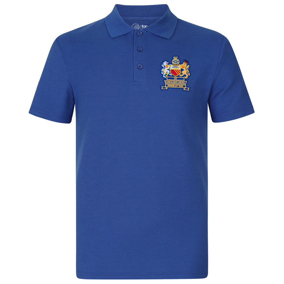 (Blue United 68, 2XL) Fan Originals Manchester Polo Shirt Mens 1968 European Colours Blue