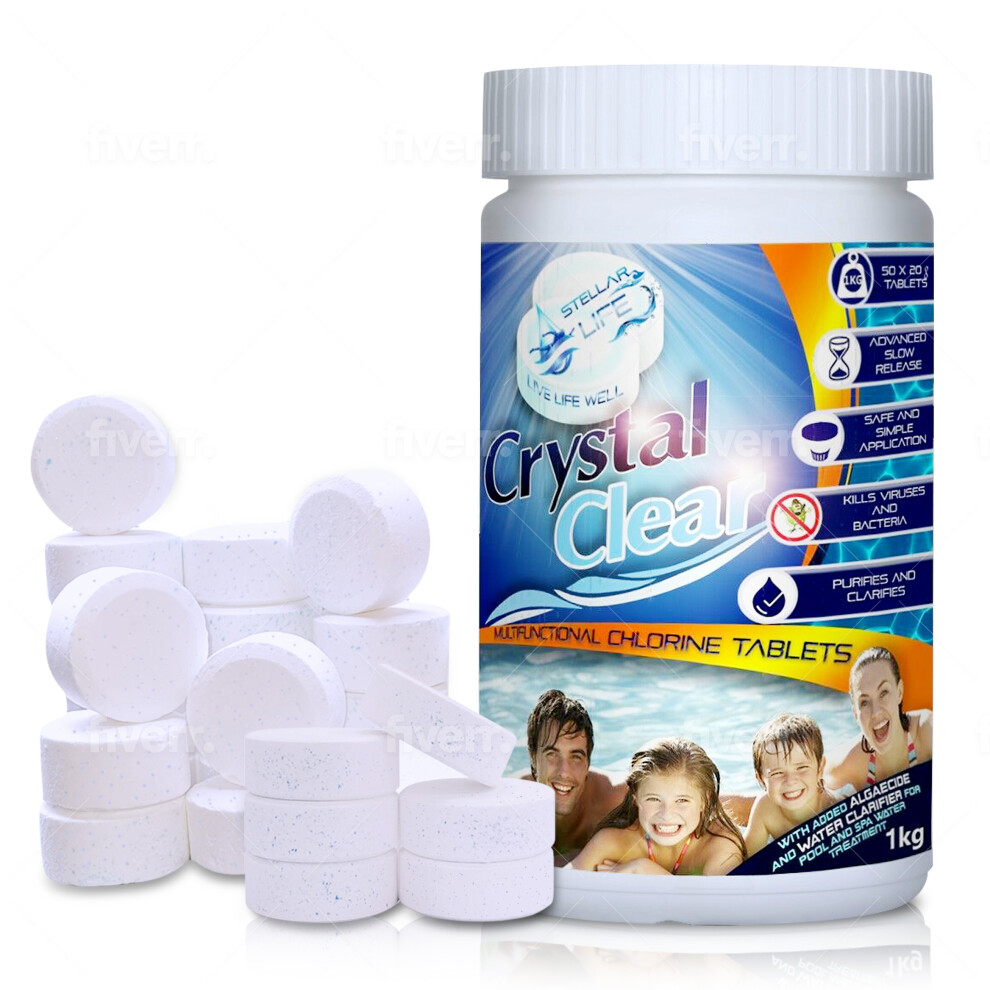 Crystal Clear Multifunction Chlorine Tablets Hot Tubs, Swimming Pools