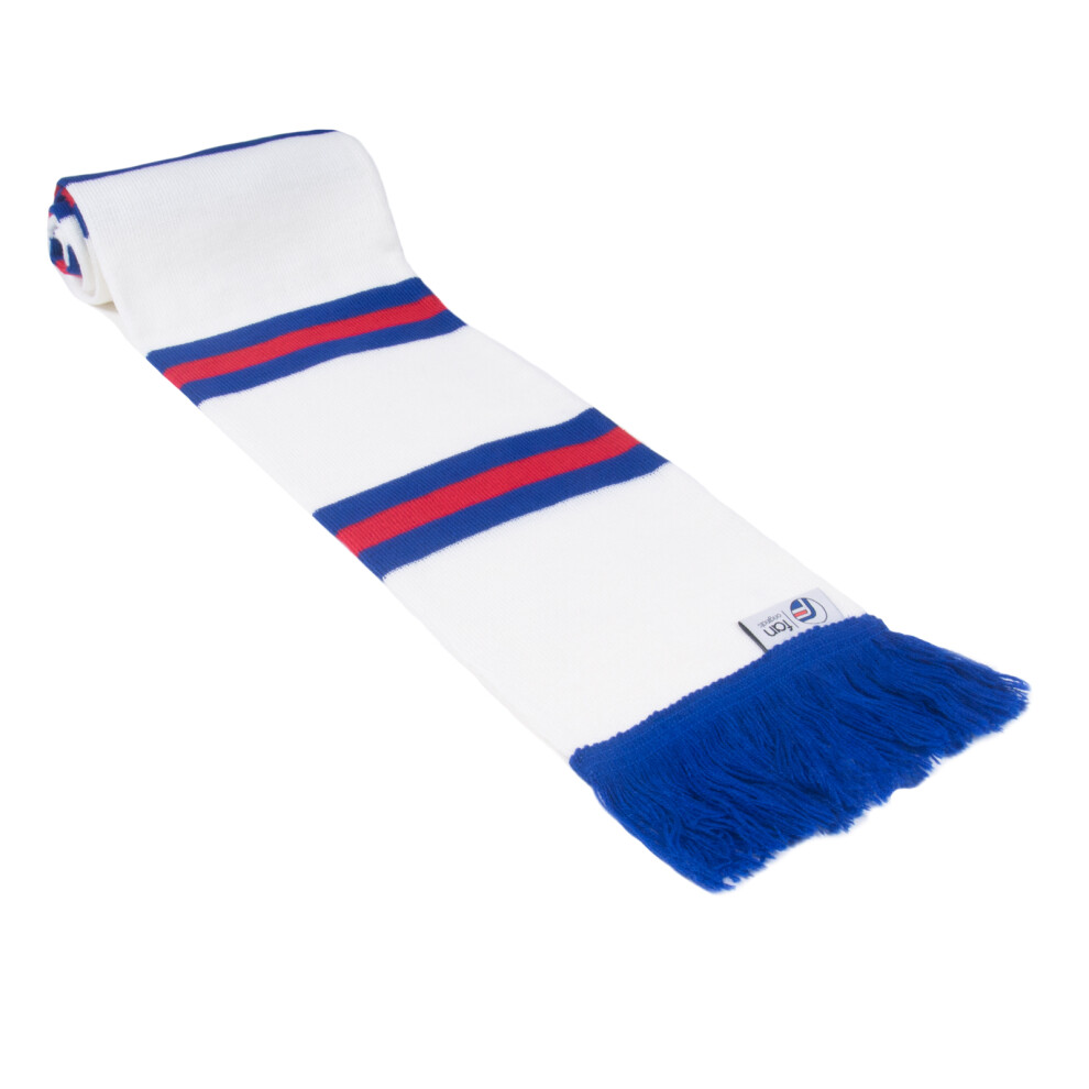 (White) Fan Originals Retro Football Bar Scarf in Rangers Colours Blue White Red