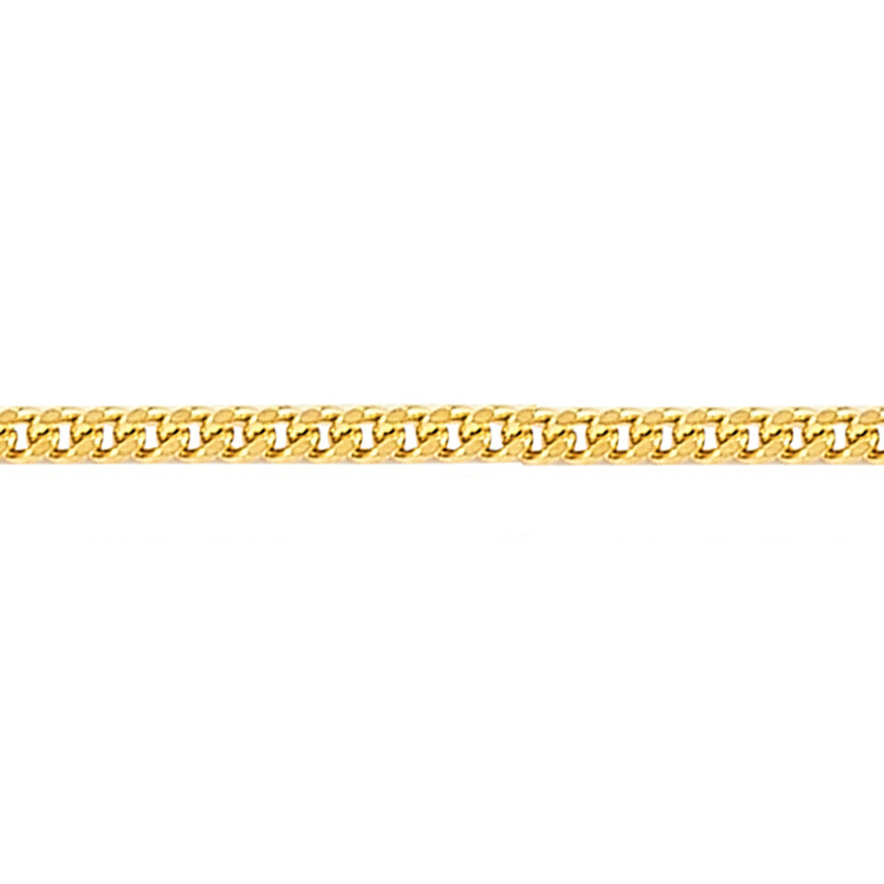 Gilded Silver  Fine Curb Pendant Chain Necklace 1.1mm 18" - GVCH4-18G