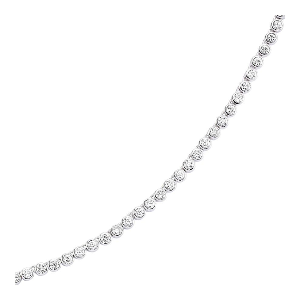 Jewelco London Ladies Sterling Silver Cubic Zirconia Bubble Eternity Tennis Necklace 4mm 16 inch - GVK050