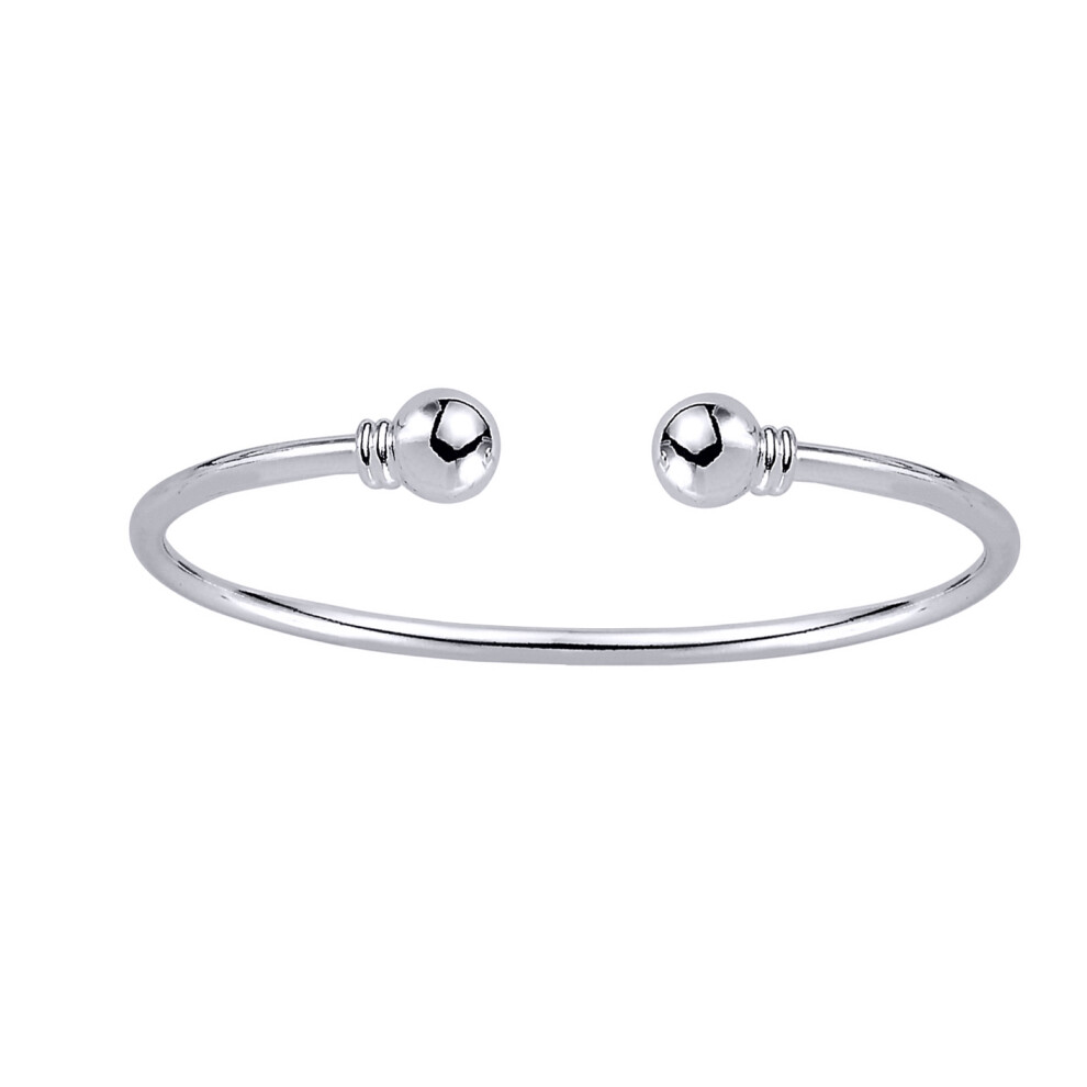 Jewelco London Kids Sterling Silver Torque Baby Bangle Bracelet - BN22