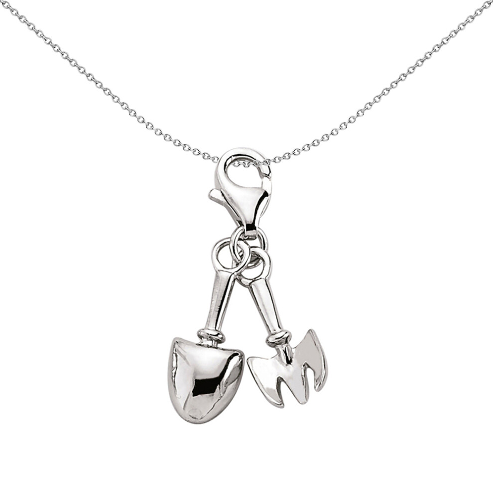 Jewelco London Unisex Sterling Silver Spade Fork Lobster Clasp Link Charm - CM028