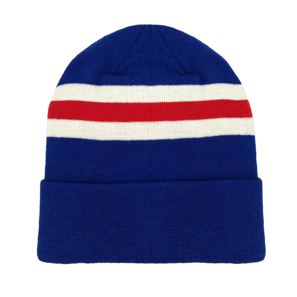 (Blue Beanie) fan originals Retro Football Knitted Hat in Rangers Colours Blue White Red