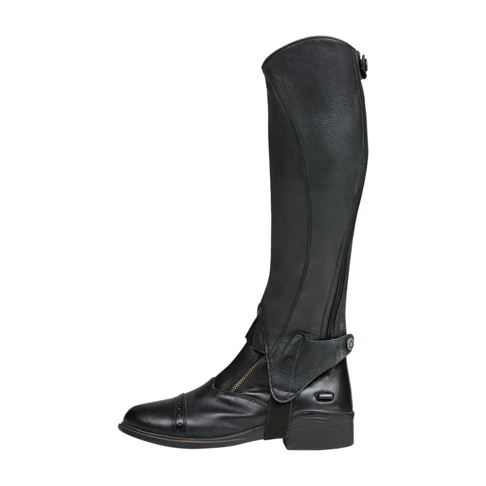(XS, Black) Dublin Unisex Adult Opulent Leather Half Chaps