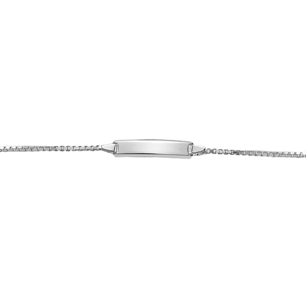 Jewelco London Girls Sterling Silver Box Link ID Identity Bracelet 6mm 6 / 7 inch - ID16