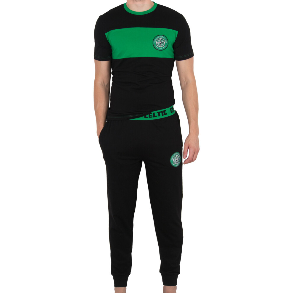 (Large) Celtic FC Mens Pyjamas Long Premium Set OFFICIAL Football Gift