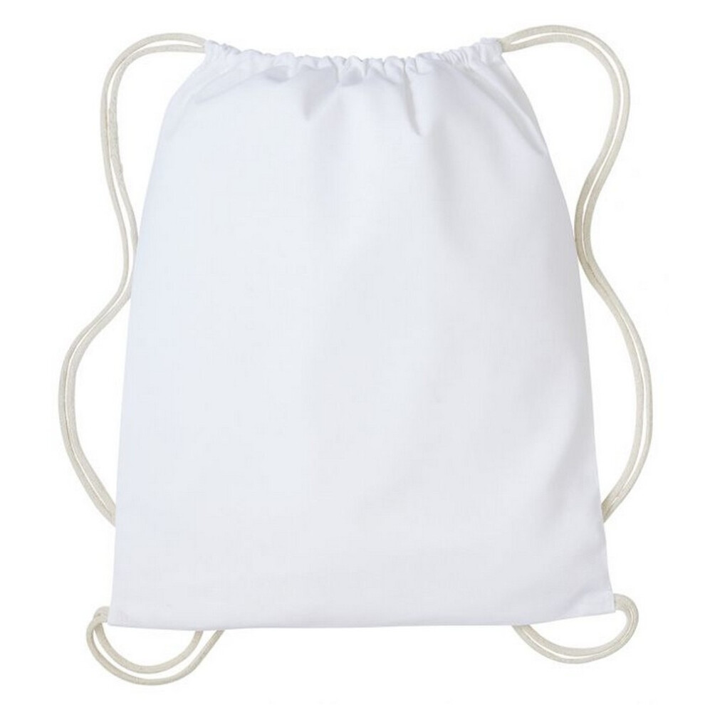 Nutshell Unisex White (One Size, /Natural) Drawstring Gymsac
