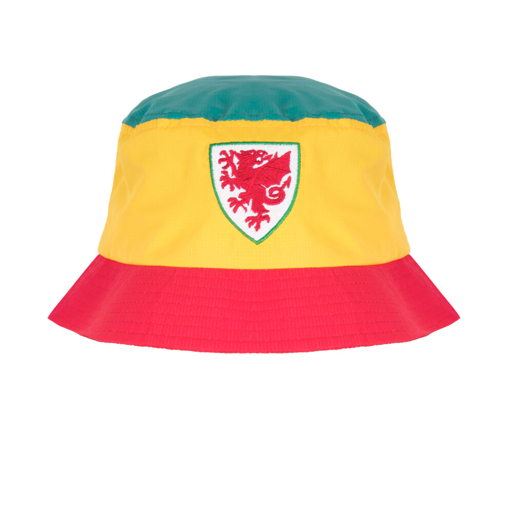 (S/M) FA Wales Bucket Hat FAW Official Football Gift Red Yellow Green