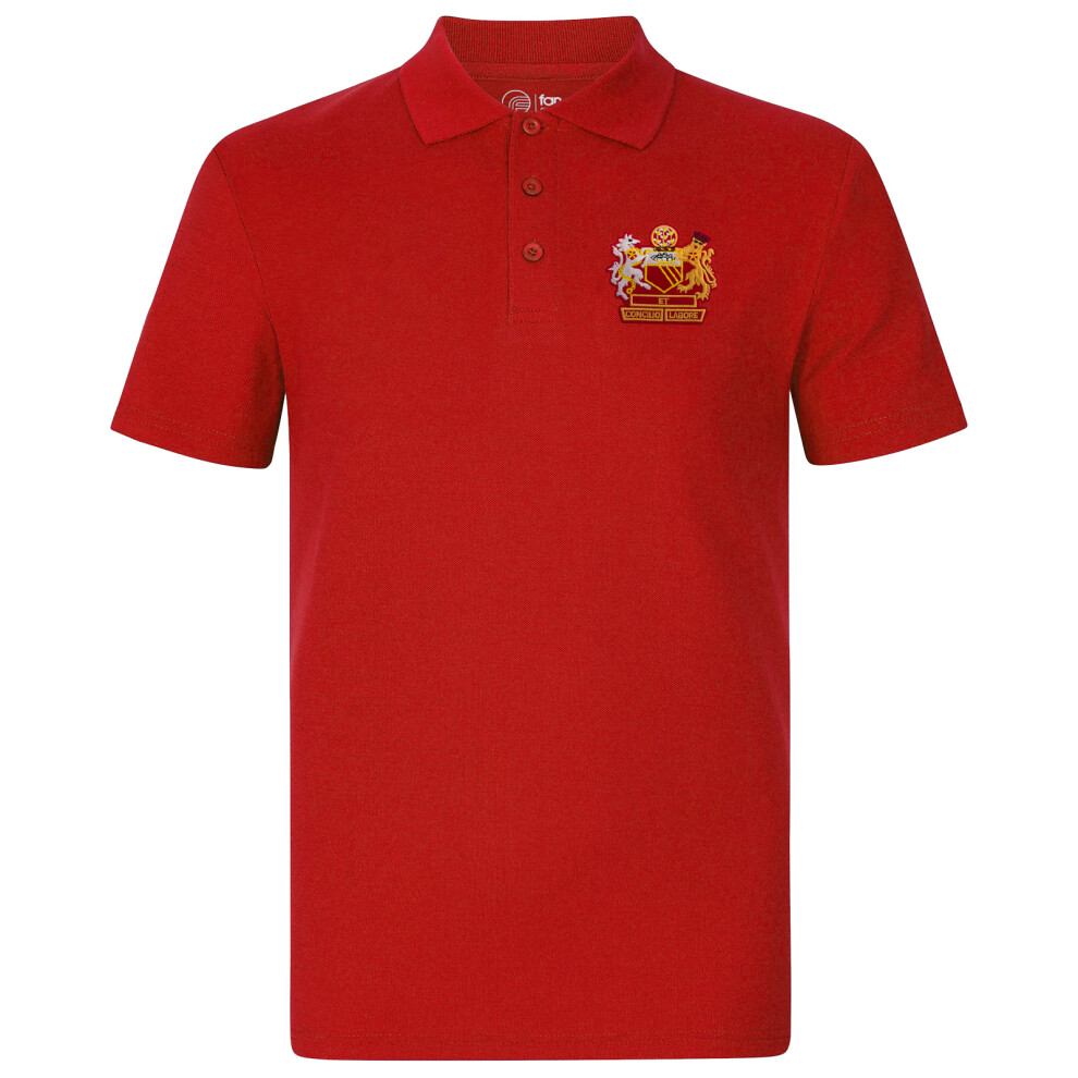 (Red United, XL) Fan Originals Manchester Polo Shirt Mens