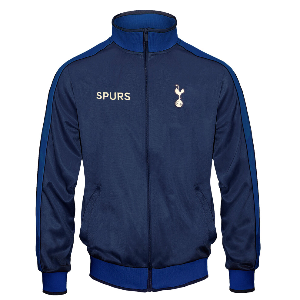 (Navy Blue, 10-11 Years) Tottenham Hotspur FC Official Football Gift Boys Retro Track Top Jacket